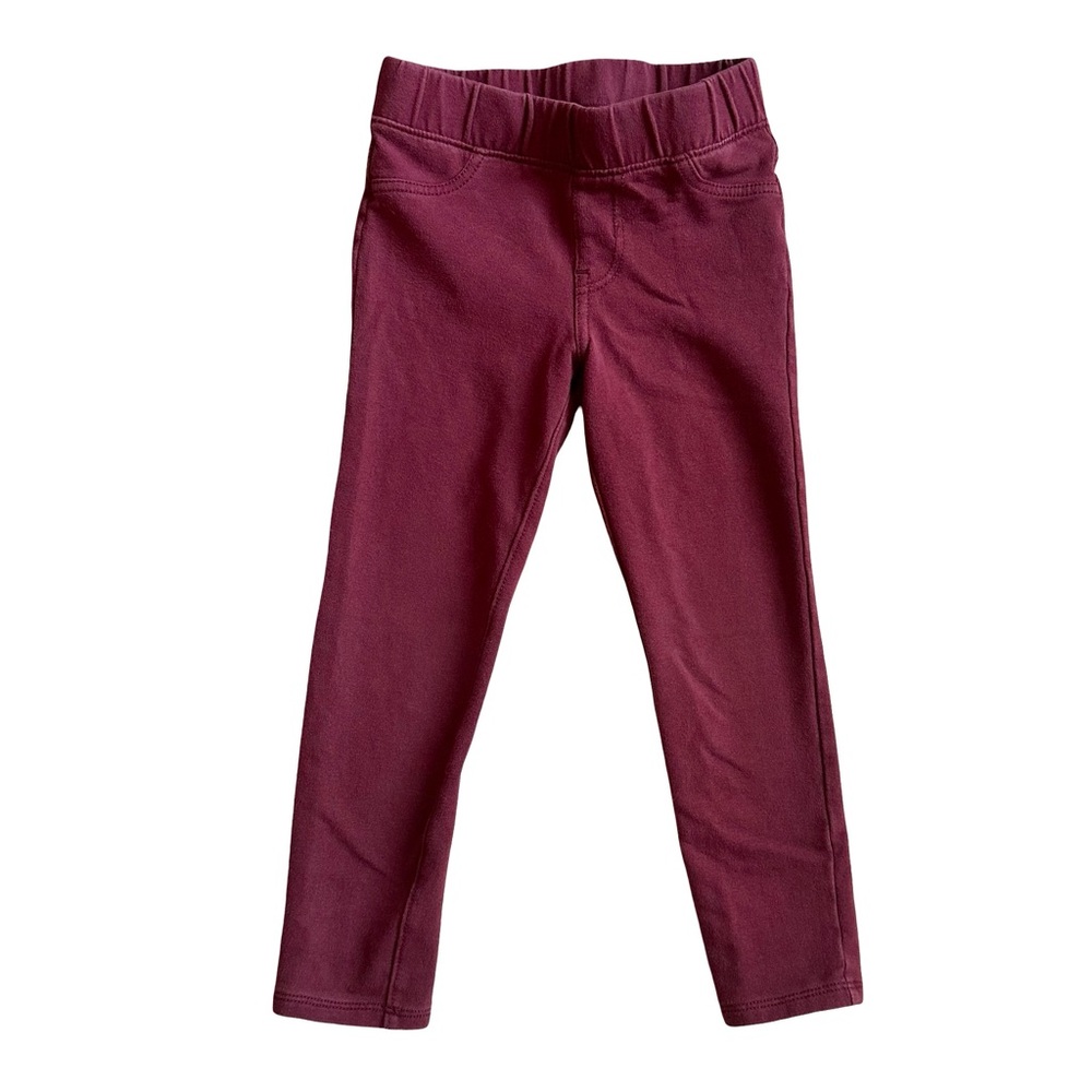 Cat & Jack 4T girls burgundy pull on cotton  leggings pants fall autumn